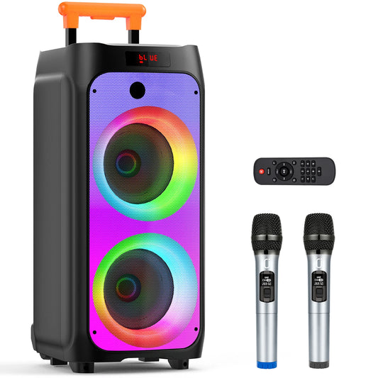 FanFun Karaoke Machine Portable Bluetooth Speaker With Two Mics