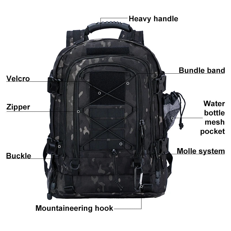 Tactical Backpack Military Assault Pack Molle Bug Out Bag