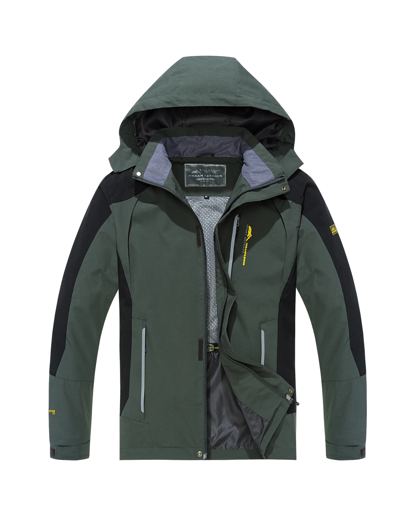 Men's Waterproof Hiking Jacket Windproof Windbreaker for Outdoor Activities