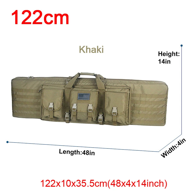 LQARMY Tactical Double Rifle Case Molle Gun Bag Sniper Backpack