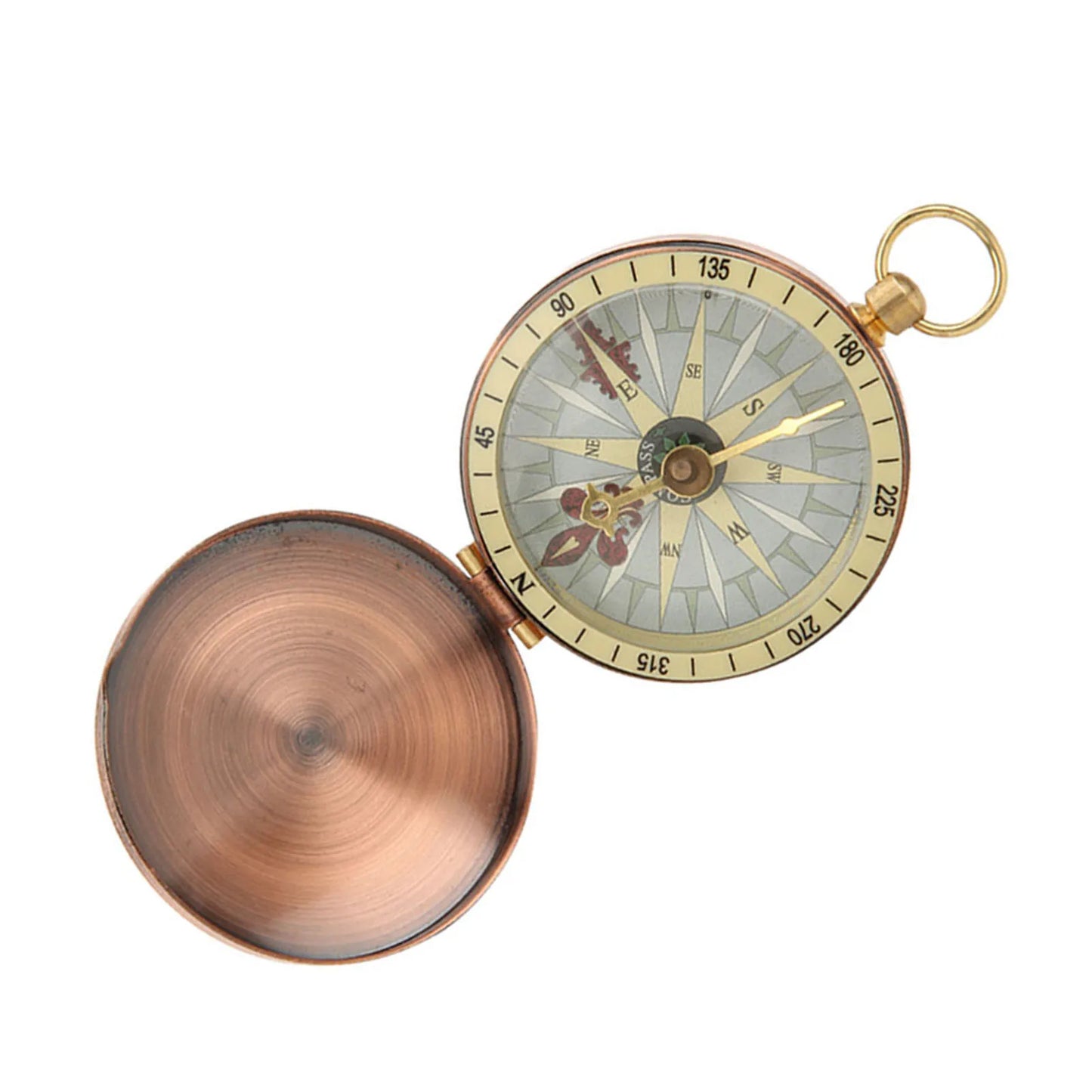 Metal  Portable Vintage Retro Metal Copper  Cover  Watch  for Camping Hiking Boating