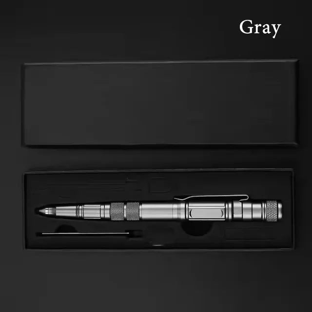Multi-Function Military Self Defense Tactical Pen With EDC Flashlight