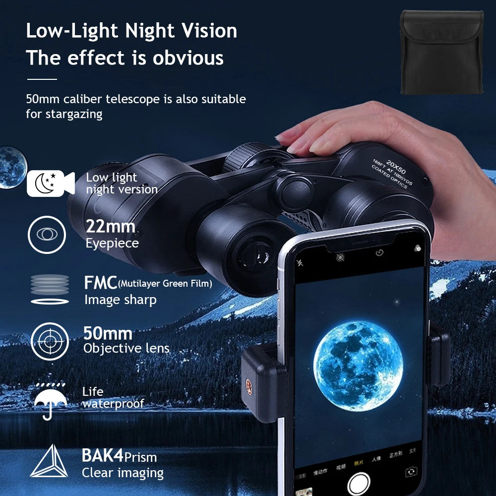 Binoculars Professional HD with BAK4 Prism for Day Night Vision