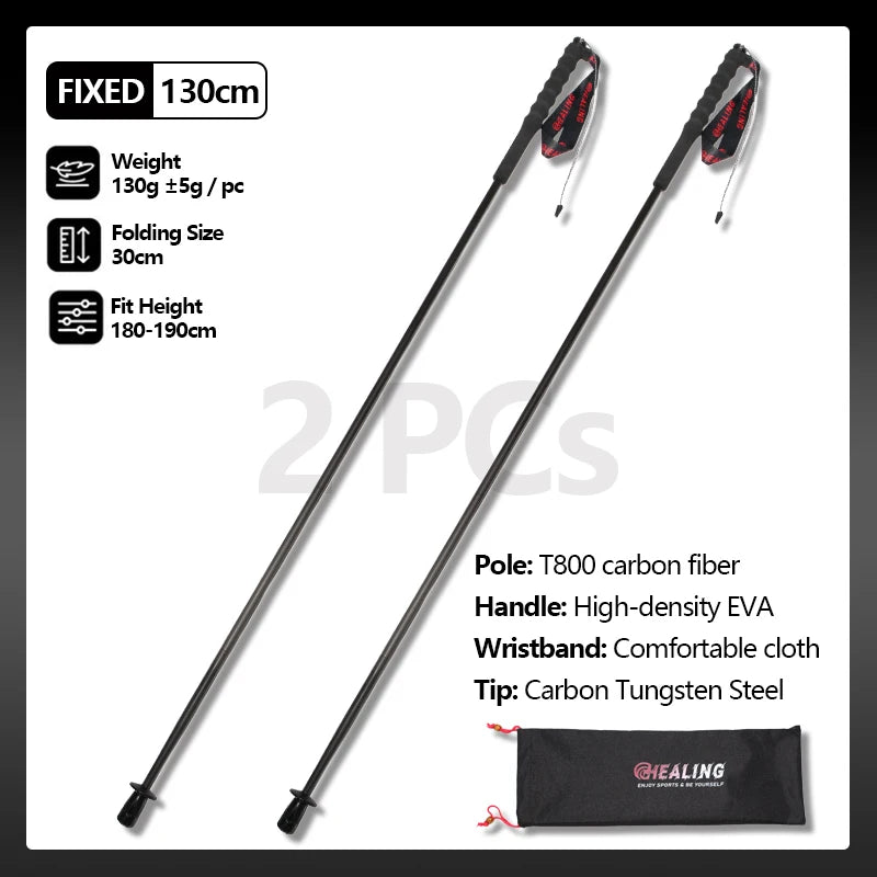 OKHEALING Carbon Fiber Trekking Poles Ultralight Foldable 2 Pack