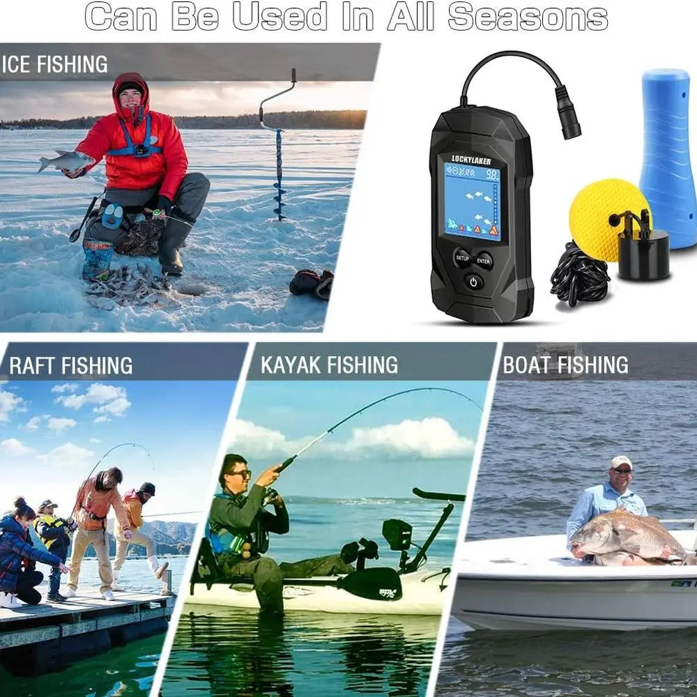 Ice Fishing Fish Finder Portable Handheld Sonar With LCD Display