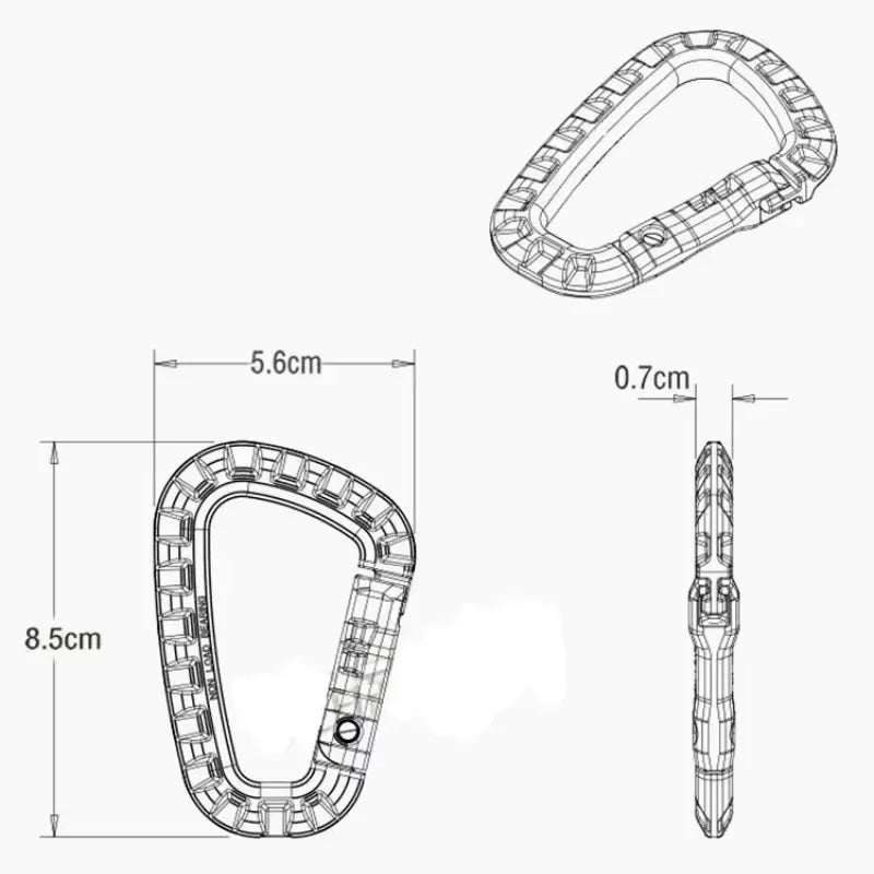 Plastic Carabiner Snap Clip Hook D Ring Buckle For Molle Backpacks