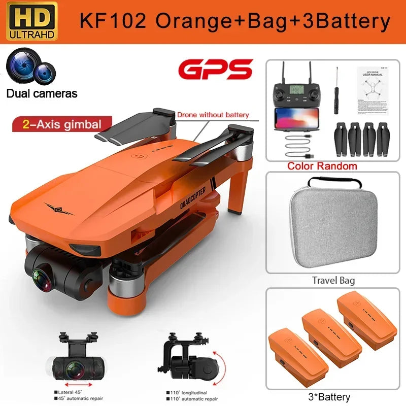 QJ KF102 4K GPS Drone With Dual Camera 2-Axis Gimbal
