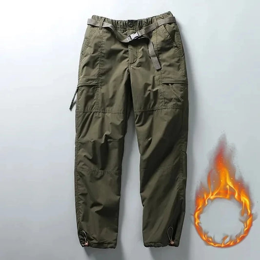 Waterproof Fleece Cargo Pants Men Women Winter Outdoor Multi Pocket