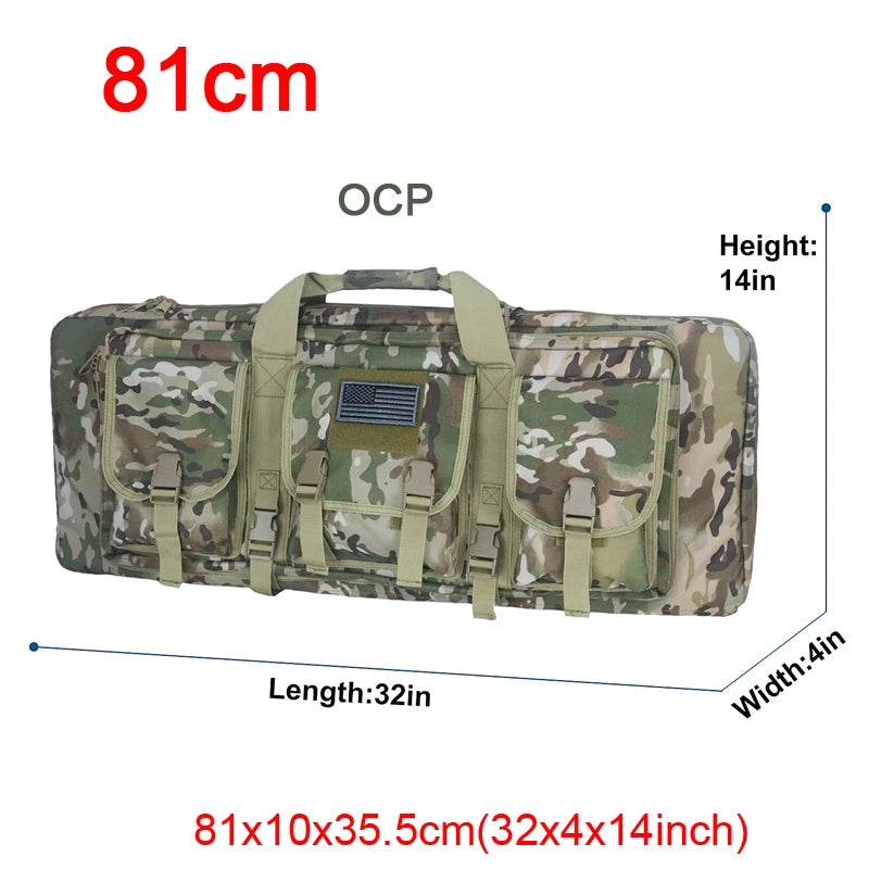 LQARMY Tactical Double Rifle Case Molle Gun Bag Sniper Backpack