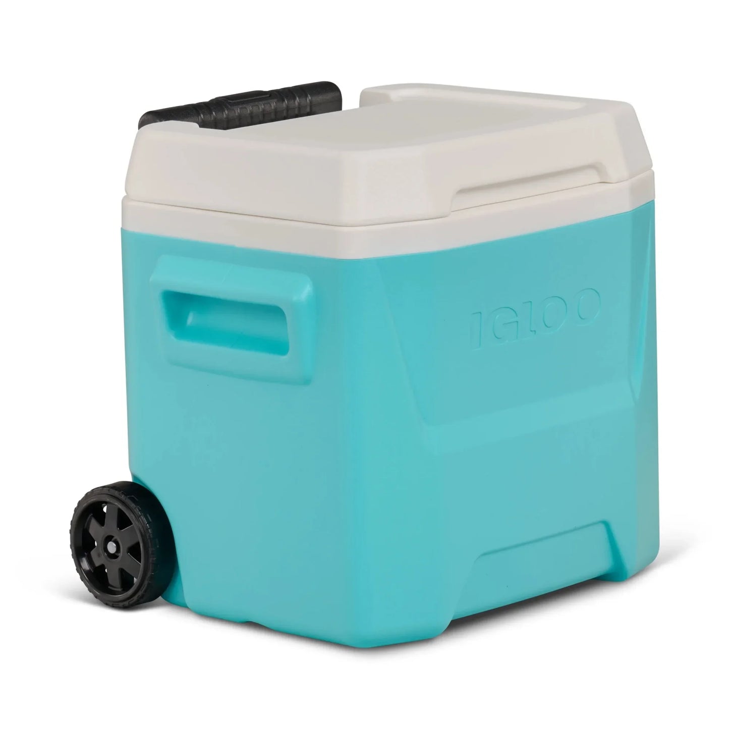 Hard Sided Roller Cooler With Telescoping Handle And Wheels
