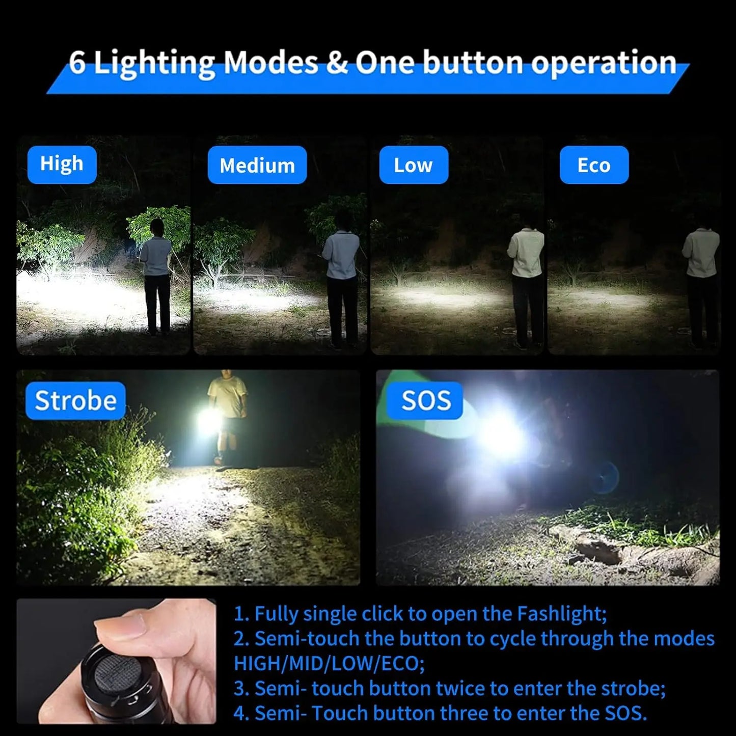 Wuben C3 Flashlight 1200 High Lumen Rechargeable Tactical LED