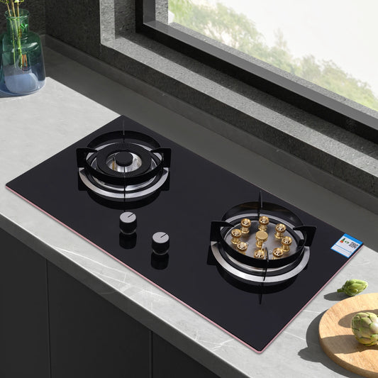 Dual Burner Gas Stove With Natural Gas Tempered Glass