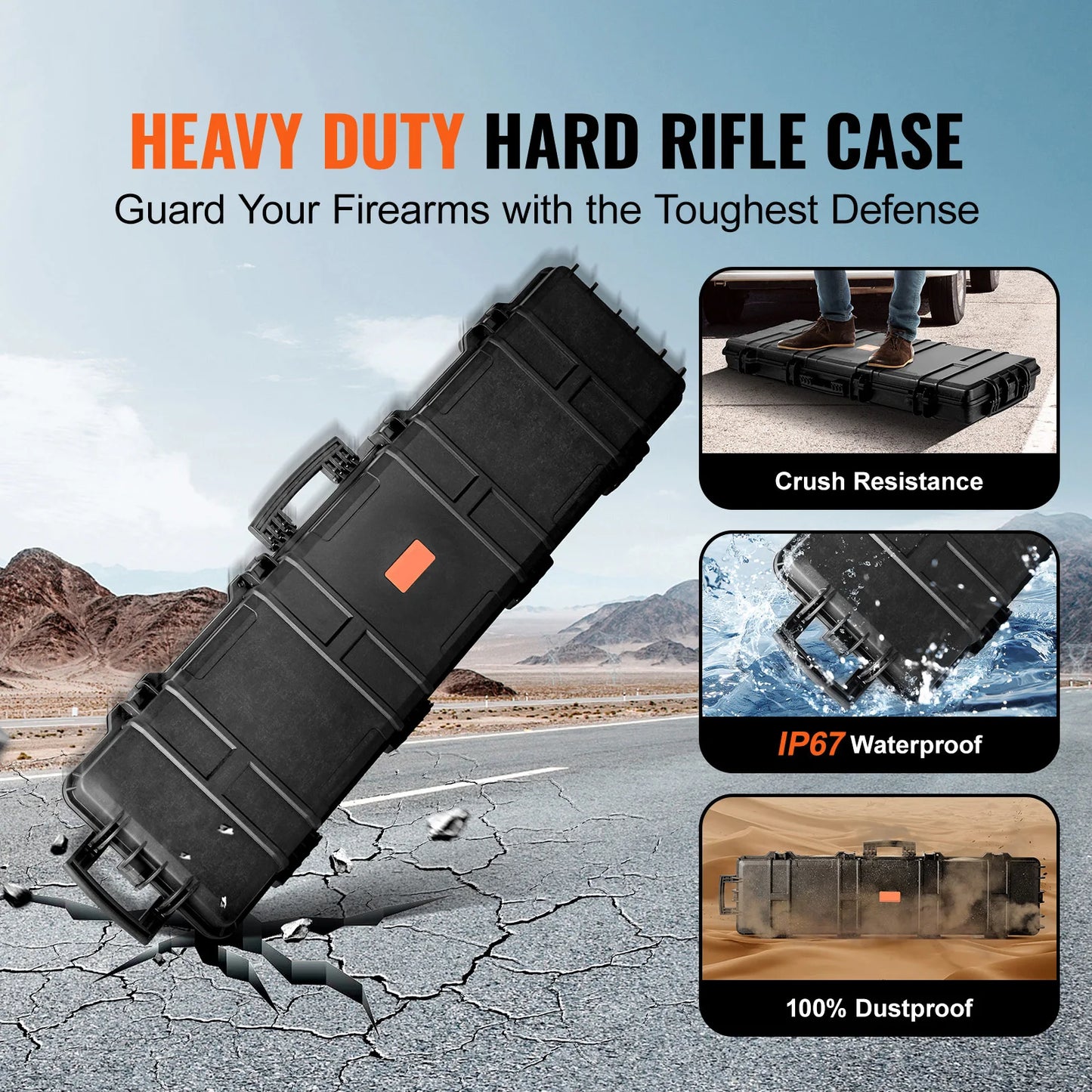 Hard Rifle Case Portable Gun Storage Case Shockproof Waterproof