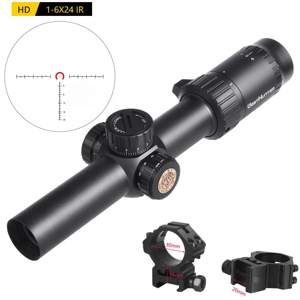 WestHunter HD LPVO Riflescope With Red Green Illumination
