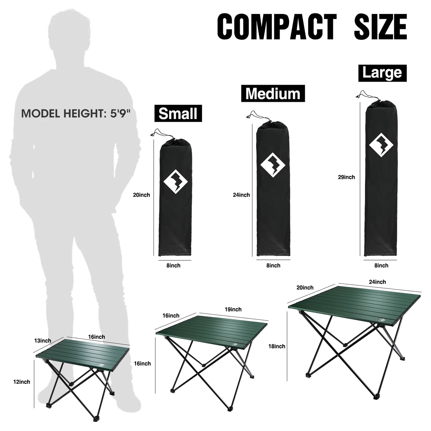 Villey Ultralight Portable Camping Side Table Aluminum Folding Carry Bag