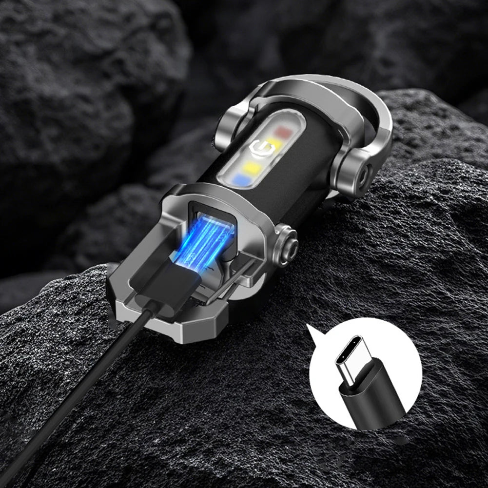 JOCESTYLE COB LED Keychain Flashlight USB C Rechargeable