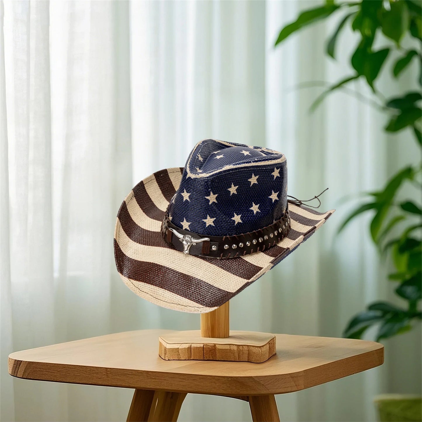 American Flag Cowboy Hat Unisex Patriotic Western Headwear