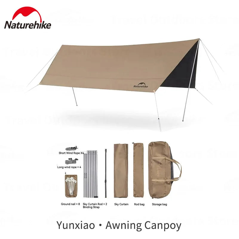 Naturehike Camping Sun Shelter Vinyl UPF2000+ UV Waterproof Tarp Outdoor Picnic 17㎡ Large Space Sunshade Canopy Awning velarium
