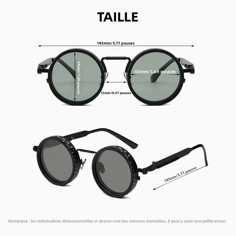 Polarized Round Sunglasses ND9 Adjustable Dimming UV400 Eyewear