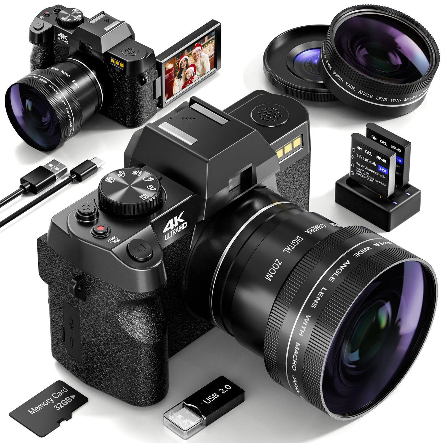NBD 48MP Digital Camera With WiFi App Control And 4K Autofocus Anti Shake