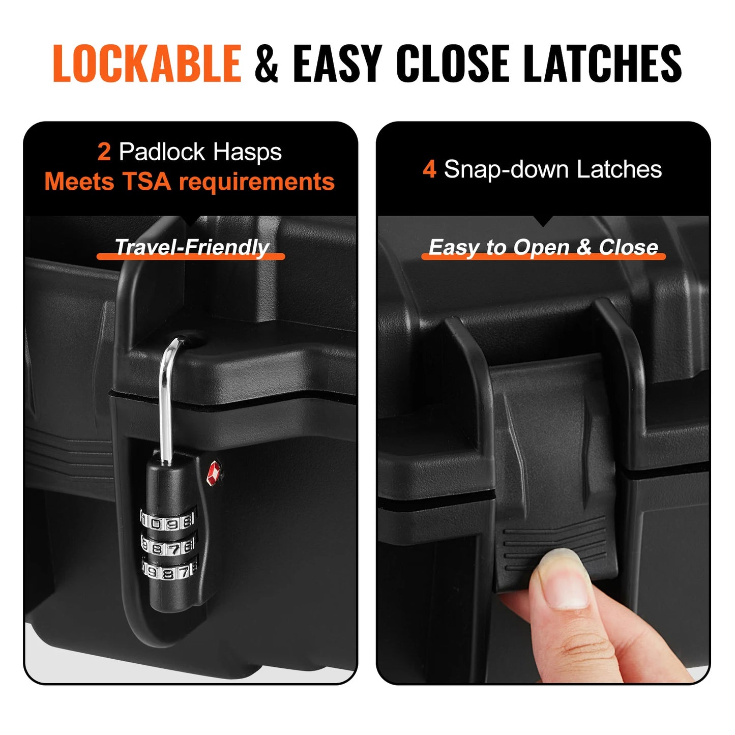 SucceBuy Rifle Hard Case Waterproof Shockproof With Casters