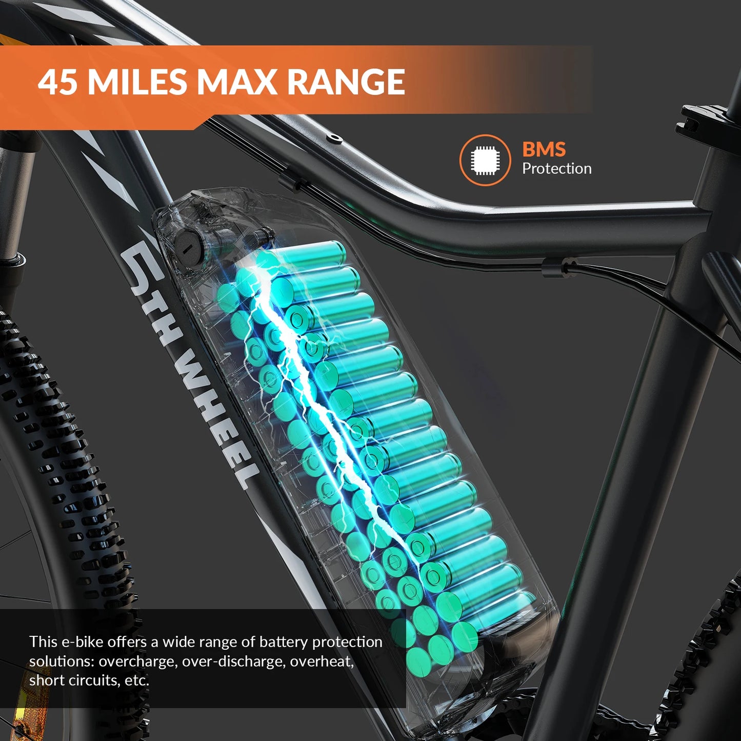 5TH WHEEL AB17 Electric Bike With 700W Peak Motor Display