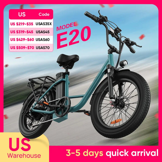 URLIFE 1000W E20 Electric Bike With Removable 48V Battery 20MPH