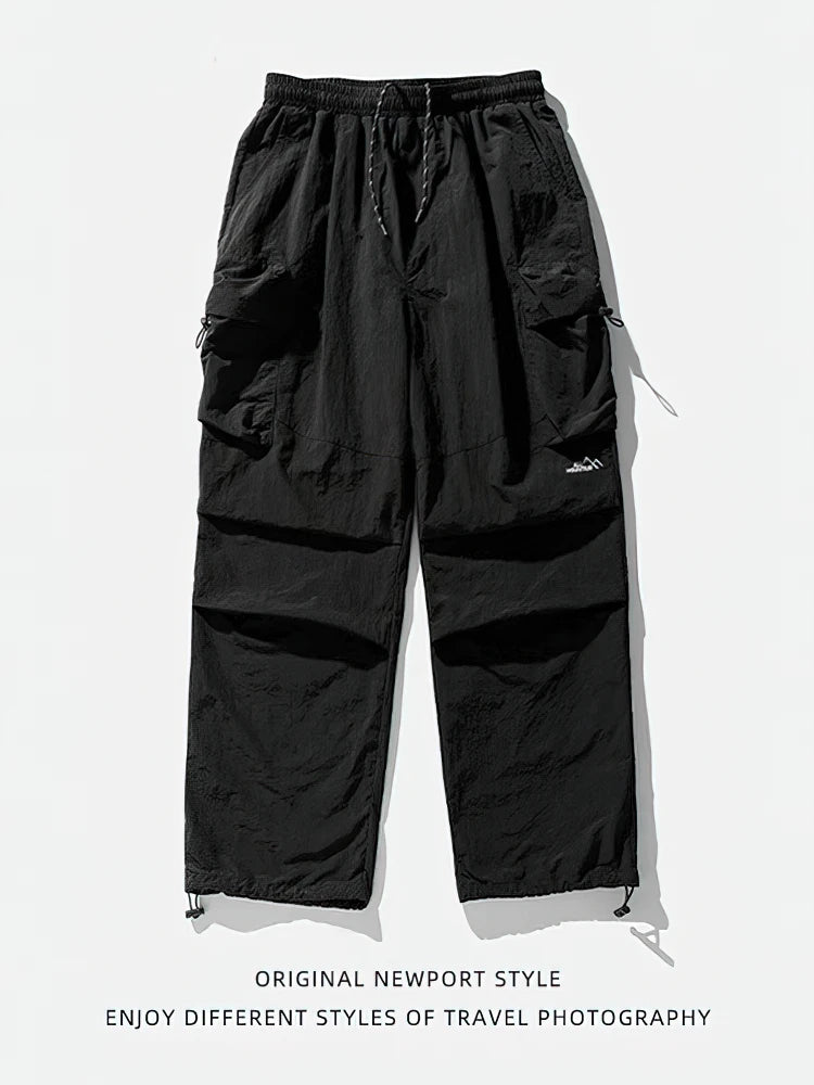 Mens Waterproof Hiking Cargo Pants Outdoor Wide Leg Trousers