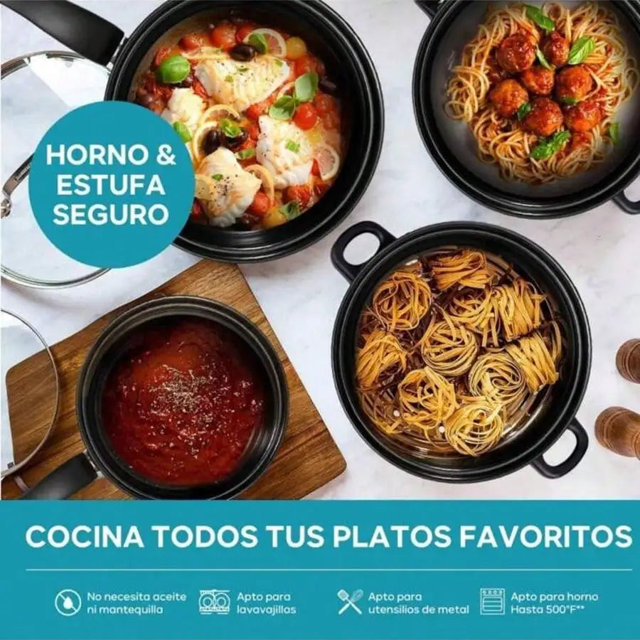 AEHOME Nonstick Cookware Set Induction Compatible For Everyday Cooking