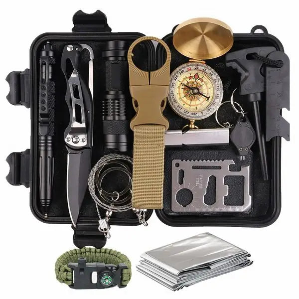 Outdoor Emergency Survival Kit 14-In-1 For Camping And Hiking