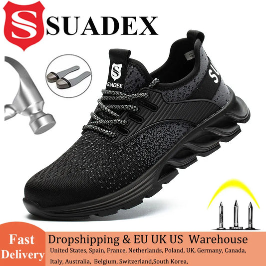 SUADEX Safety Shoes Steel Toe Anti Smashing Lightweight Breathable Boots